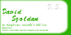 david szoldan business card